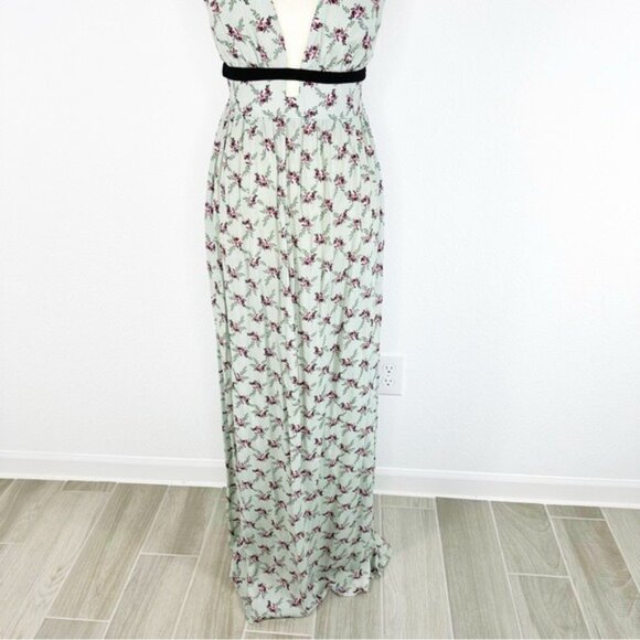 Wayf Longline Floral Print Halter Maxi Dress Size M - Picture 4 of 11